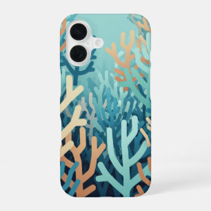 Funda Para iPhone 16 Coral geométrico minimalista