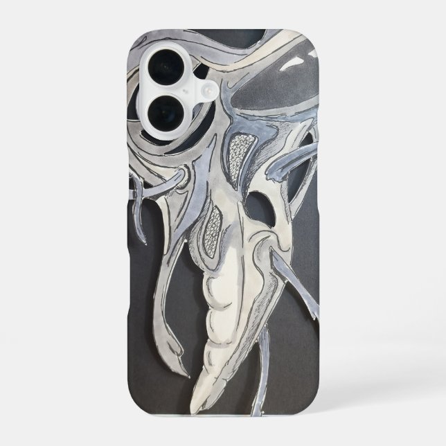 Funda Para iPhone 16 corazón alienígena (Reverso )