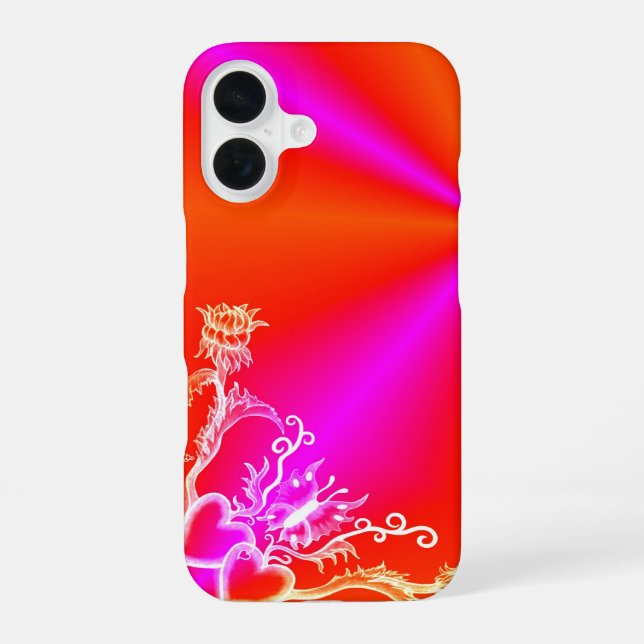 Funda Para iPhone 16 Corazón con Flor y Mariposa (Reverso )