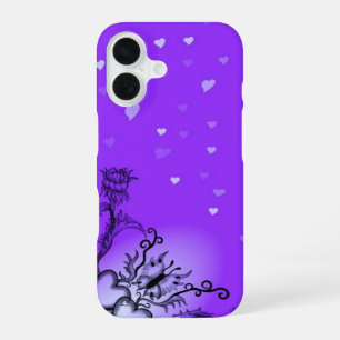 Funda Para iPhone 16 Corazón con Flor y Mariposa