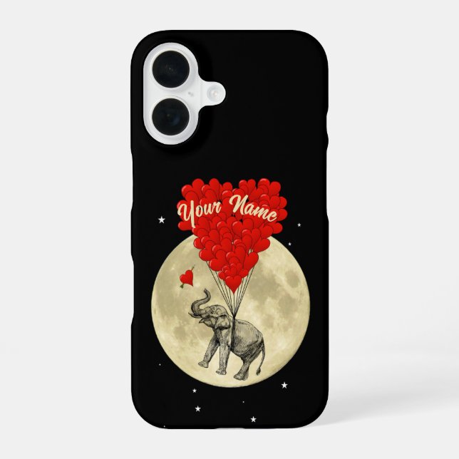Funda Para iPhone 16 Corazón de amor del elefante (Reverso )