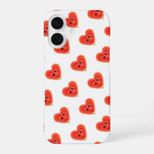 Funda Para iPhone 16 corazón de rodaja de sandía