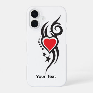 Funda Para iPhone 16 Corazón Ornamental Vintage con Arte de Tatuaje Flo