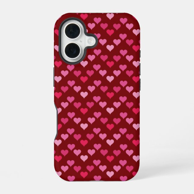 Funda Para iPhone 16 Corazón rojo sin costuras  (Reverso )