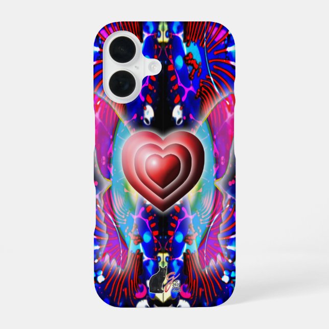 Funda Para iPhone 16 Corazones de Glys (Reverso )