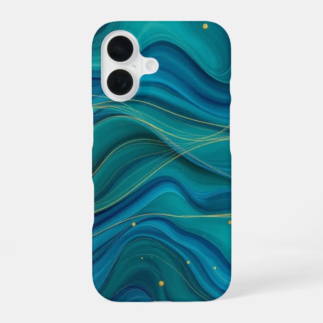 Funda Para iPhone 16 Corrientes Doradas (Reverso )