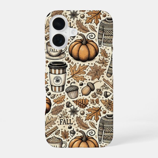 Funda Para iPhone 16 Cosecha de otoño (Reverso )
