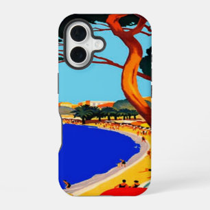 Funda Para iPhone 16 Côte D'Azur Vintage Viajes Franceses