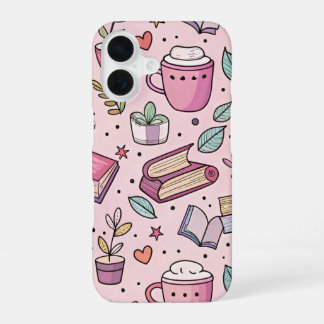 Funda Para iPhone 16 Cozy Bookworm Coffee iPhone Case Reading Lover 