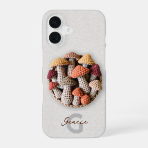 Funda Para iPhone 16 Cozy Cottagecore Crochet Nombre de la cesta de hon
