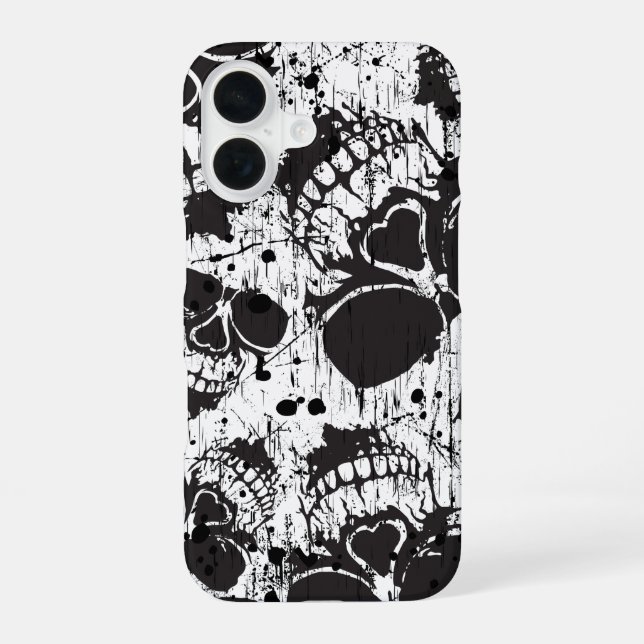 Funda Para iPhone 16 cráneo de rubia (Reverso )