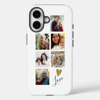 Funda Para iPhone 16 Crea tu propio amor familiar de 6 Collages de foto