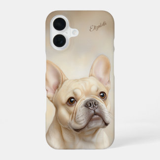 Funda Para iPhone 16 Crema francesa personalizada de Bulldog