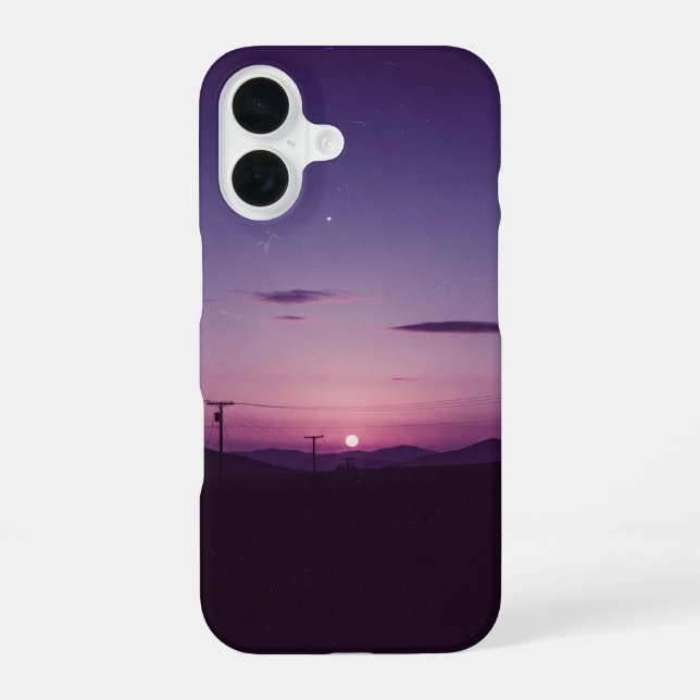 Funda Para iPhone 16 Crepúsculo de ciruela vintage (Reverso )