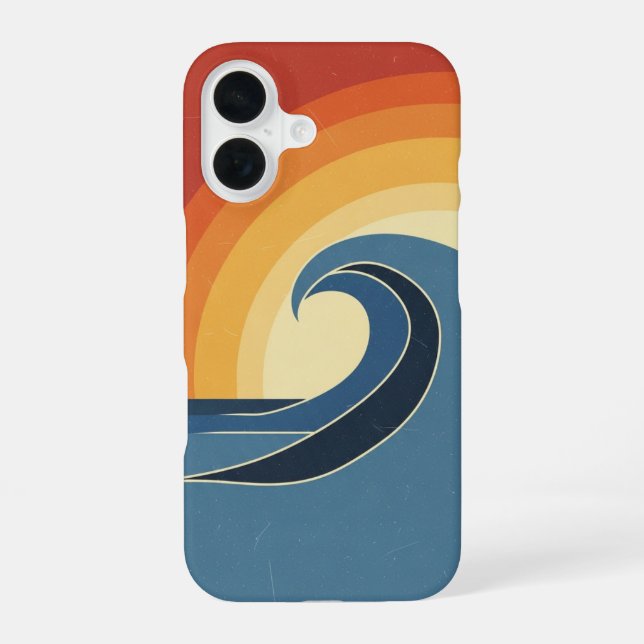 Funda Para iPhone 16 Cresta de onda retro (Reverso )