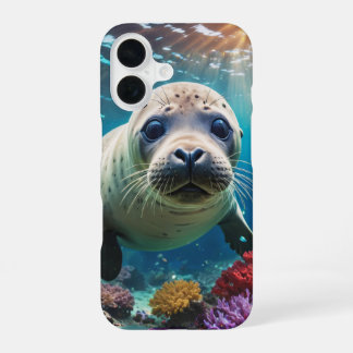 Funda Para iPhone 16 Cría de foca bajo el agua