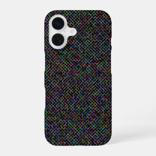 Funda Para iPhone 16 cuadrado colorido patrón vibratorio geométrico úni