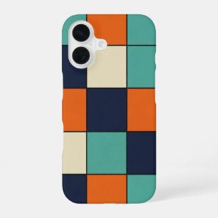 Funda Para iPhone 16 Cuadrícula de Bloques Retro
