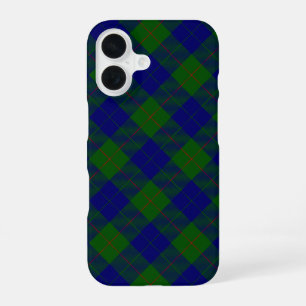 Funda Para iPhone 16 Cuadro azul verde tartán Barclay