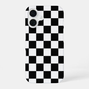 Funda Para iPhone 16 Cuadro de ajedrez negro y blanco