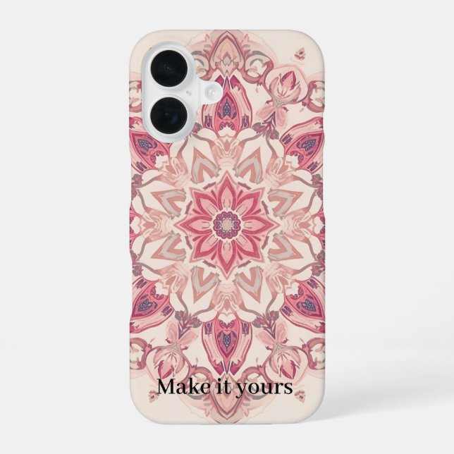 Funda Para iPhone 16 Cubierta del teléfono de arte floral árabe - Perso (Reverso )