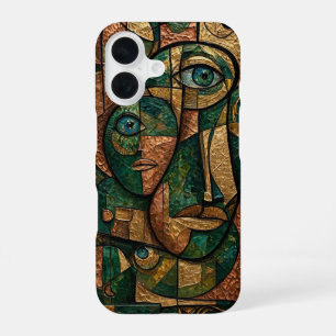 Funda Para iPhone 16 Cubo oro cobre esmeralda triple caras