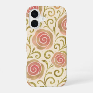 Funda Para iPhone 16 Cuento de Hadas Princesa Rosas Rosa y Oro