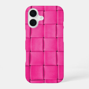 Funda Para iPhone 16 Cuero tejido rosa