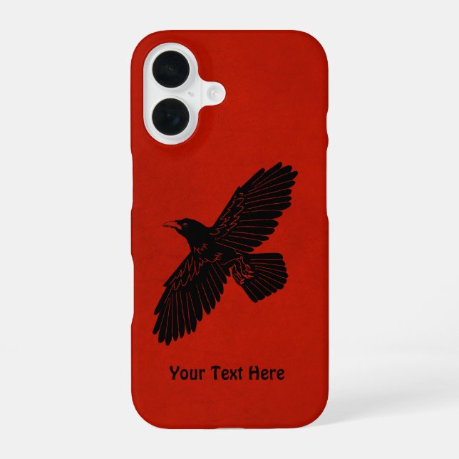 Funda Para iPhone 16 Cuervo sobre rojo (Reverso )
