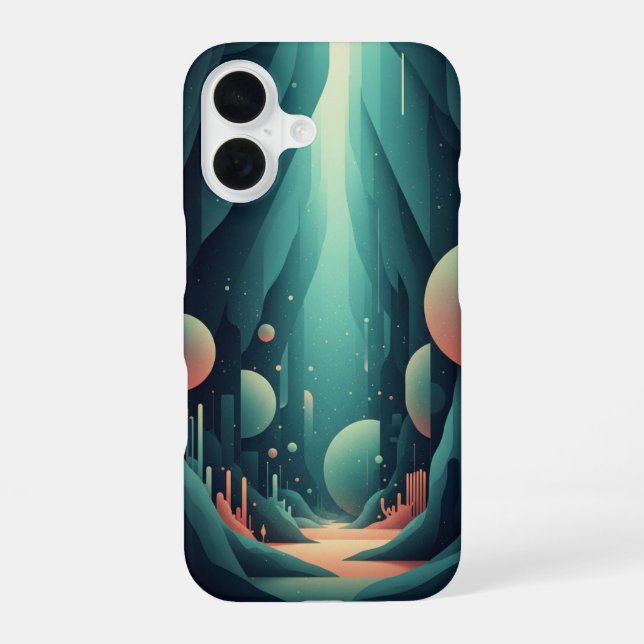 Funda Para iPhone 16 Cueva Subacuática Abstracta (Reverso )
