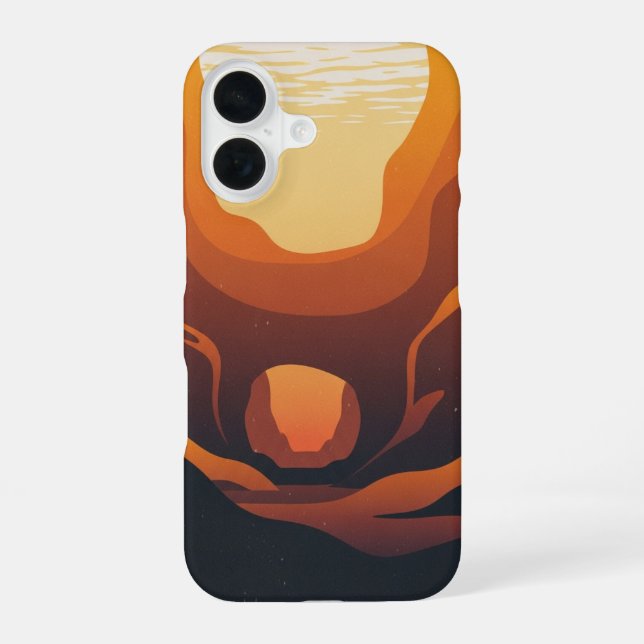Funda Para iPhone 16 Cueva Subacuática Retro (Reverso )