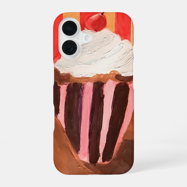 Funda Para iPhone 16 Cupcake con glaseado de vainilla (Reverso )