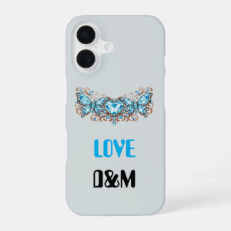 Funda Para iPhone 16 Custom Blue Butterflies Love Valentine Day Gift