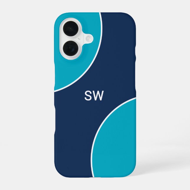 Funda Para iPhone 16 Custom Modern Blue Minimalist (Reverso )