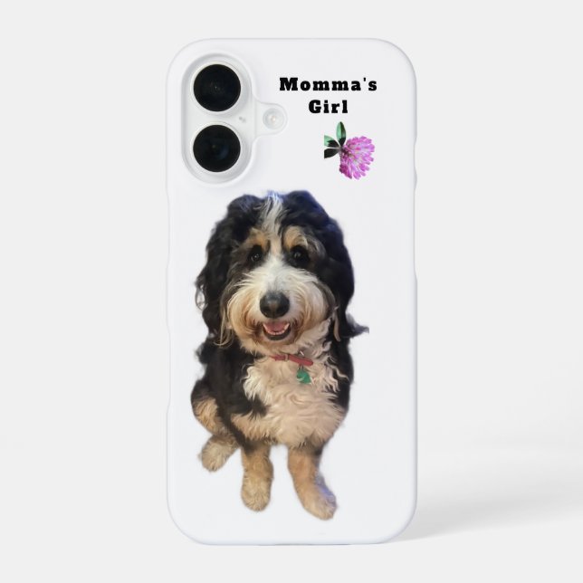 Funda Para iPhone 16 Custom “Momma’s Girl” Dog iPhone 16 Case (Reverso )