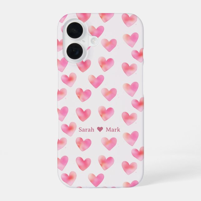 Funda Para iPhone 16 Custom Names Romantic Pink Love Design -  (Reverso )
