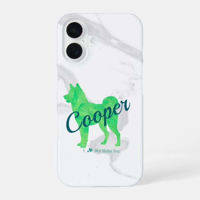Funda Para iPhone 16 Custom Pastel Shiba Inu Silhouette Phone Case (Reverso )