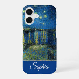 Funda Para iPhone 16 Customizable Starry Night Over the Rhone, Van Gogh