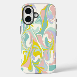 Funda Para iPhone 16 Cute Abstract Marble Swirl en Colores Pastel
