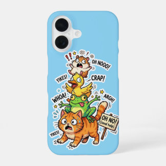Funda Para iPhone 16 Cute Chaotic Animal Stack Meme Phone Case – Funny 
