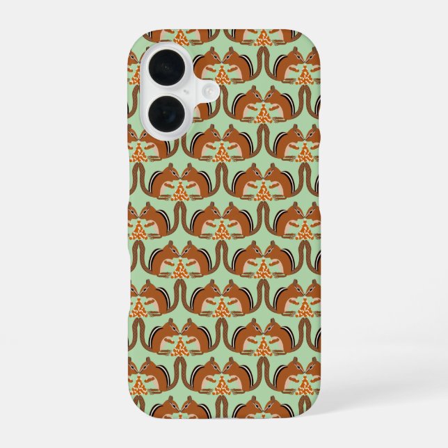 Funda Para iPhone 16 Cute Chipmunks Fall Wedding Patterned (Reverso )