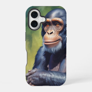 Funda Para iPhone 16 Cute Crazy Funny Chimpanzee