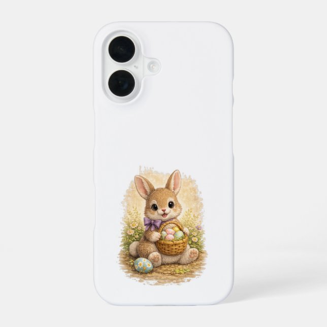 Funda Para iPhone 16 Cute Easter Bunny iPhone 16 Case Kawaii Art (Reverso )