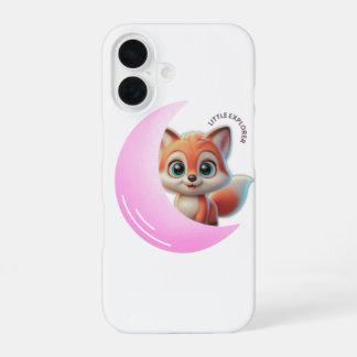 Funda Para iPhone 16 Cute Fox Pink Moon Case – Aesthetic Kawaii 