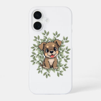 Funda Para iPhone 16 Cute Green Puppy Phone Case – Minimal NatureDesign