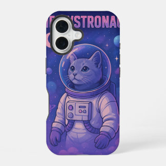 Funda Para iPhone 16 Cute Meowstronaut Funda de iPhone – Gato Espacial