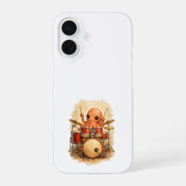 Funda Para iPhone 16 Cute Octopus Drummer iPhone 16 Case Kawaii