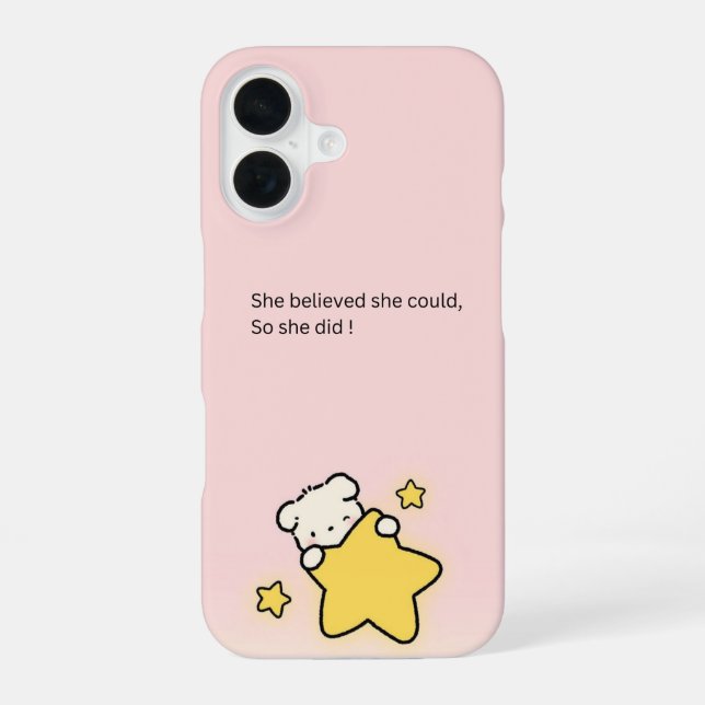 Funda Para iPhone 16 Cute Pink iPhone 16 Cover– Motivational (Reverso )