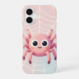 Funda Para iPhone 16 Cute Pink Spider Web Phone Case