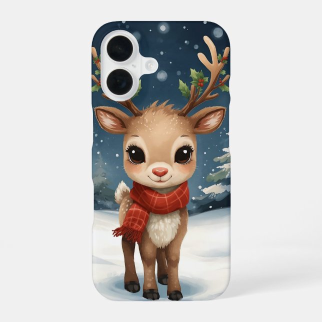 Funda Para iPhone 16 Cute reindeer christmas winter vibes  (Reverso )